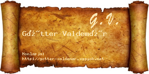 Götter Valdemár névjegykártya